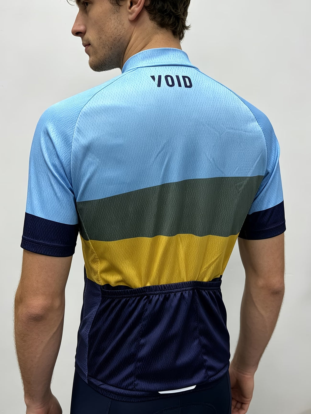 void blue colour block cycling jersey XL