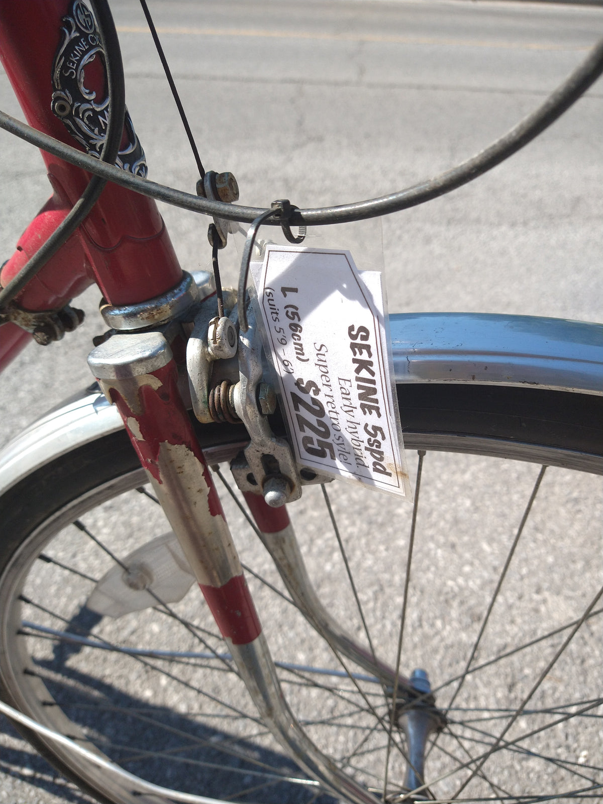 Sekine 56cm Hybrid Red,used, no tax, no warranty