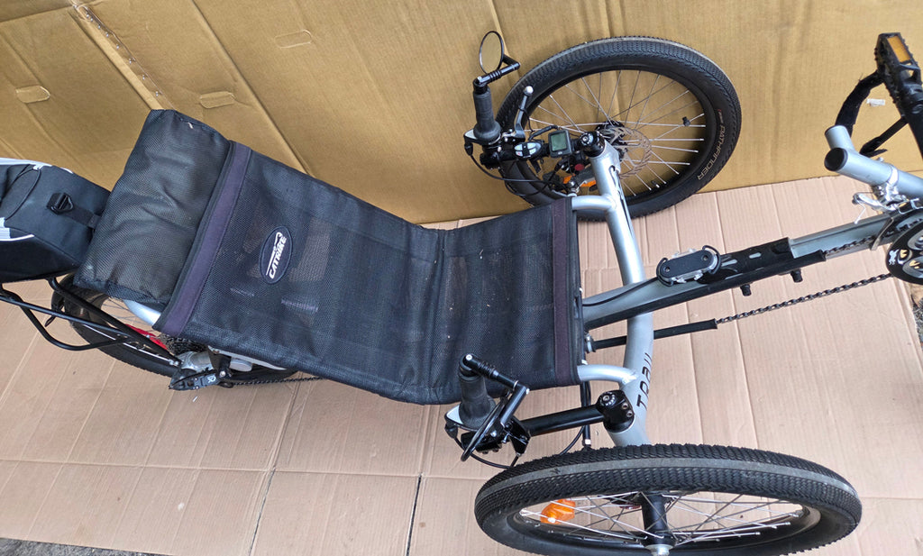 Catrike Trail recumbent trike with extras, used, consignment, no tax, no warranty