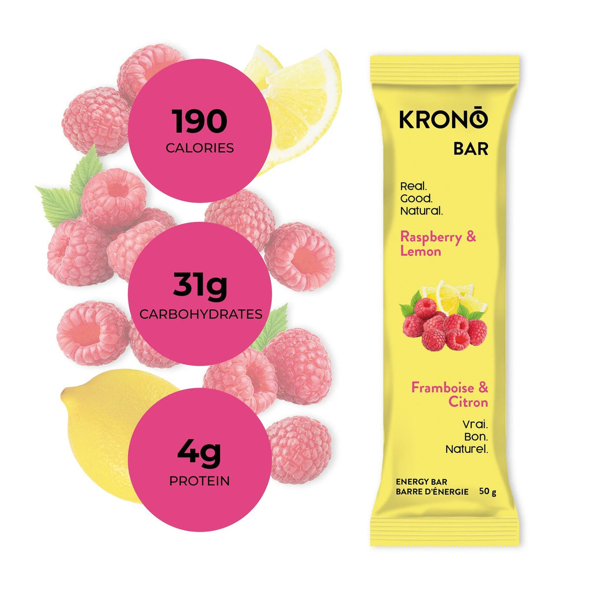 Krono bar raspberry energy lemon