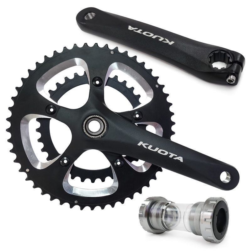 Kuota 2x11 170mm Mega XO 24mm Shimano BB 34/50,black crankset