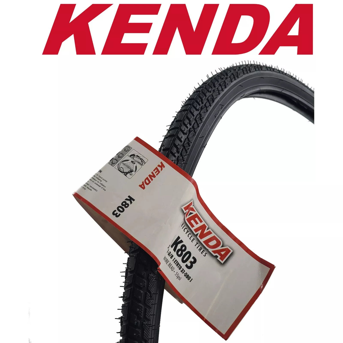 26 X 1-3/8 Kenda K803 Hybrid Black(37-590) Tire